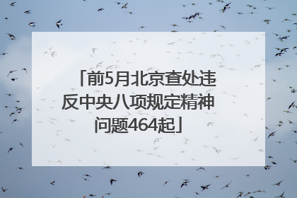 前5月北京查处违反中央八项规定精神问题464起