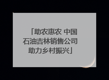 助农惠农 中国石油吉林销售公司助力乡村振兴