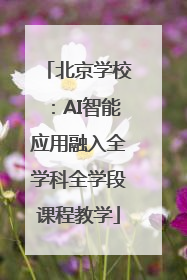北京学校：AI智能应用融入全学科全学段课程教学