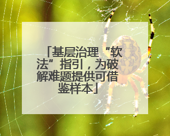 基层治理“软法”指引，为破解难题提供可借鉴样本