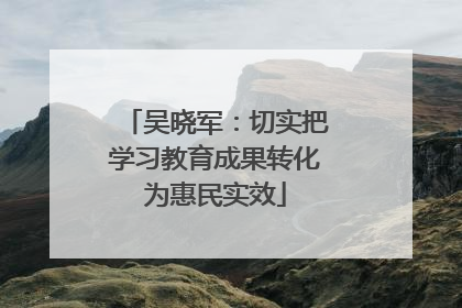 吴晓军：切实把学习教育成果转化为惠民实效