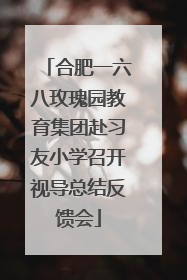 合肥一六八玫瑰园教育集团赴习友小学召开视导总结反馈会