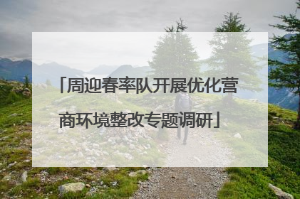 周迎春率队开展优化营商环境整改专题调研
