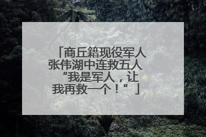 商丘籍现役军人张伟湖中连救五人 “我是军人，让我再救一个！”