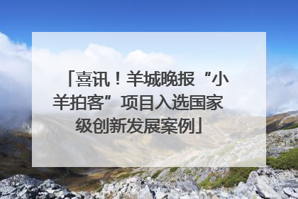 喜讯！羊城晚报“小羊拍客”项目入选国家级创新发展案例