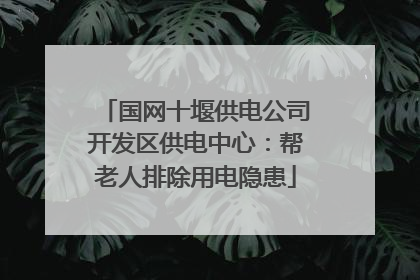 国网十堰供电公司开发区供电中心：帮老人排除用电隐患