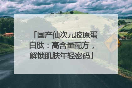 国产仙次元胶原蛋白肽：高含量配方，解锁肌肤年轻密码