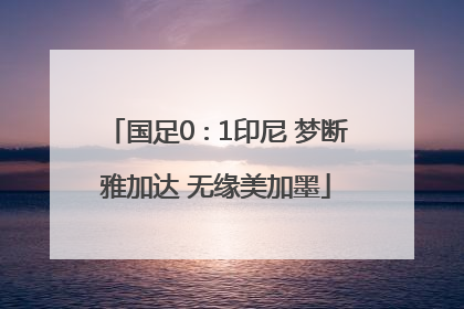 国足0∶1印尼 梦断雅加达 无缘美加墨