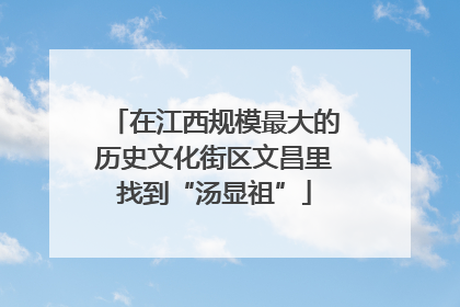 在江西规模最大的历史文化街区文昌里找到“汤显祖”