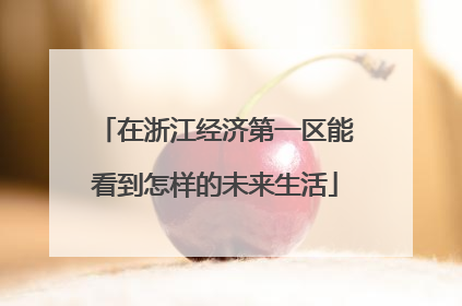 在浙江经济第一区能看到怎样的未来生活