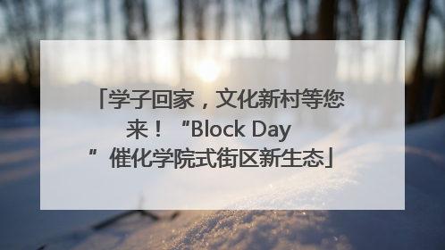 学子回家，文化新村等您来！“Block Day”催化学院式街区新生态