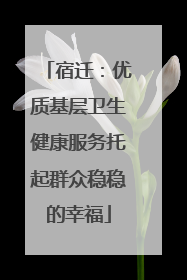 宿迁：优质基层卫生健康服务托起群众稳稳的幸福