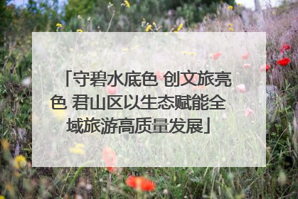 守碧水底色 创文旅亮色 君山区以生态赋能全域旅游高质量发展