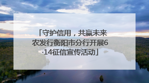 守护信用，共赢未来 农发行衡阳市分行开展6·14征信宣传活动