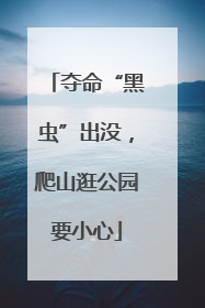 夺命“黑虫”出没，爬山逛公园要小心