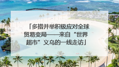 多措并举积极应对全球贸易变局——来自“世界超市”义乌的一线走访