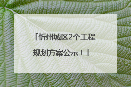 忻州城区2个工程规划方案公示！