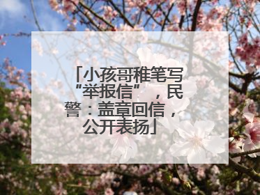 小孩哥稚笔写“举报信”，民警：盖章回信，公开表扬
