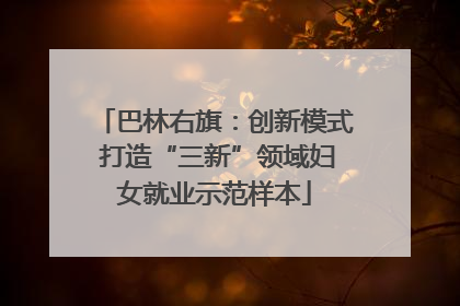 巴林右旗：创新模式 打造“三新”领域妇女就业示范样本