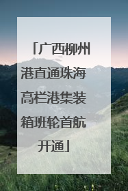 广西柳州港直通珠海高栏港集装箱班轮首航开通
