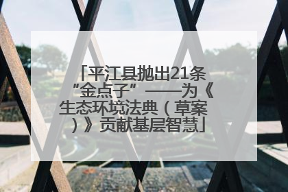 平江县抛出21条“金点子”——为《生态环境法典（草案）》贡献基层智慧