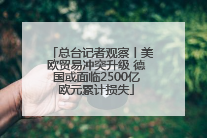 总台记者观察丨美欧贸易冲突升级 德国或面临2500亿欧元累计损失