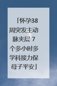 怀孕38周突发主动脉夹层 7个多小时多学科接力保母子平安