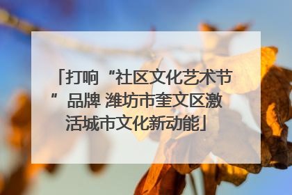 打响“社区文化艺术节”品牌 潍坊市奎文区激活城市文化新动能