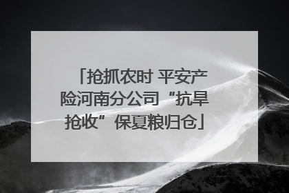 抢抓农时 平安产险河南分公司“抗旱抢收”保夏粮归仓