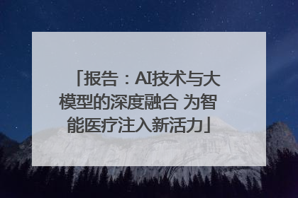 报告：AI技术与大模型的深度融合 为智能医疗注入新活力