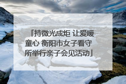 持微光成炬 让爱暖童心 衡阳市女子看守所举行亲子会见活动