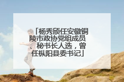 杨秀颀任安徽铜陵市政协党组成员、秘书长人选，曾任枞阳县委书记