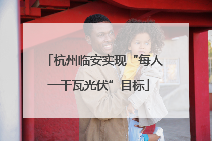 杭州临安实现“每人一千瓦光伏”目标