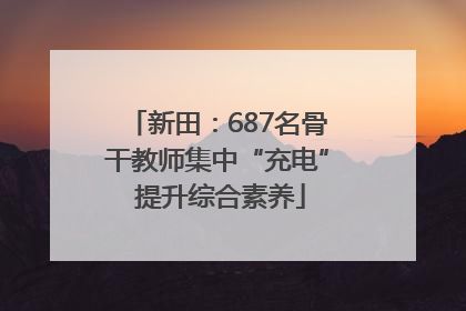 新田：687名骨干教师集中“充电” 提升综合素养