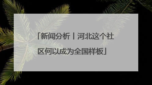 新闻分析丨河北这个社区何以成为全国样板