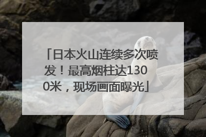 日本火山连续多次喷发！最高烟柱达1300米，现场画面曝光