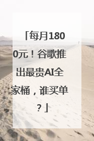 每月1800元！谷歌推出最贵AI全家桶，谁买单？