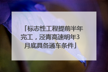 标志性工程提前半年完工，泾青高速明年3月底具备通车条件