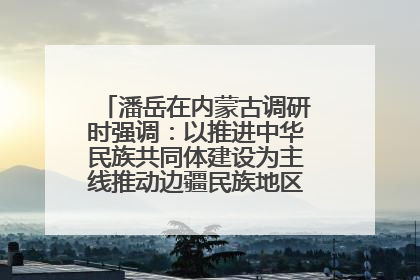 潘岳在内蒙古调研时强调：以推进中华民族共同体建设为主线推动边疆民族地区高质量发展