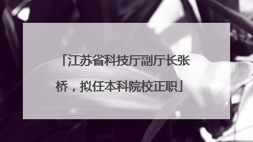 江苏省科技厅副厅长张桥，拟任本科院校正职
