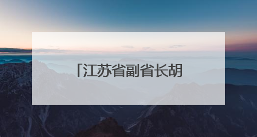 江苏省副省长胡彬郴，分工明确