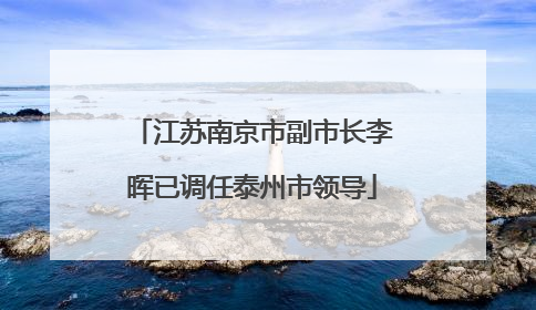 江苏南京市副市长李晖已调任泰州市领导