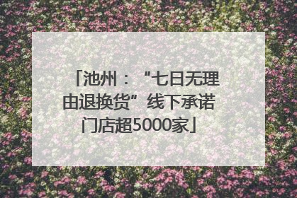 池州：“七日无理由退换货”线下承诺门店超5000家