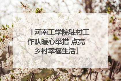 河南工学院驻村工作队暖心举措 点亮乡村幸福生活