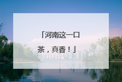 河南这一口茶，真香！
