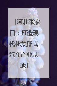 河北张家口：打造现代化集群式汽车产业基地