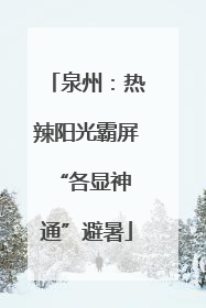 泉州：热辣阳光霸屏 “各显神通”避暑