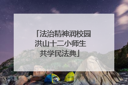 法治精神润校园 洪山十二小师生共学民法典