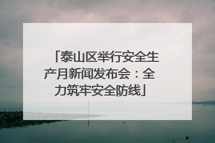泰山区举行安全生产月新闻发布会：全力筑牢安全防线