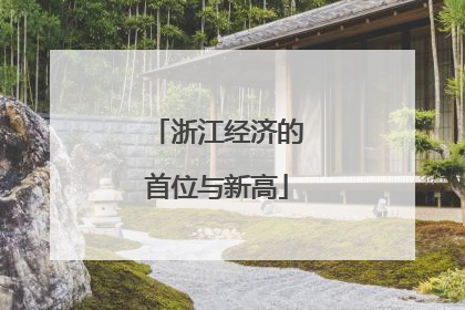 浙江经济的首位与新高